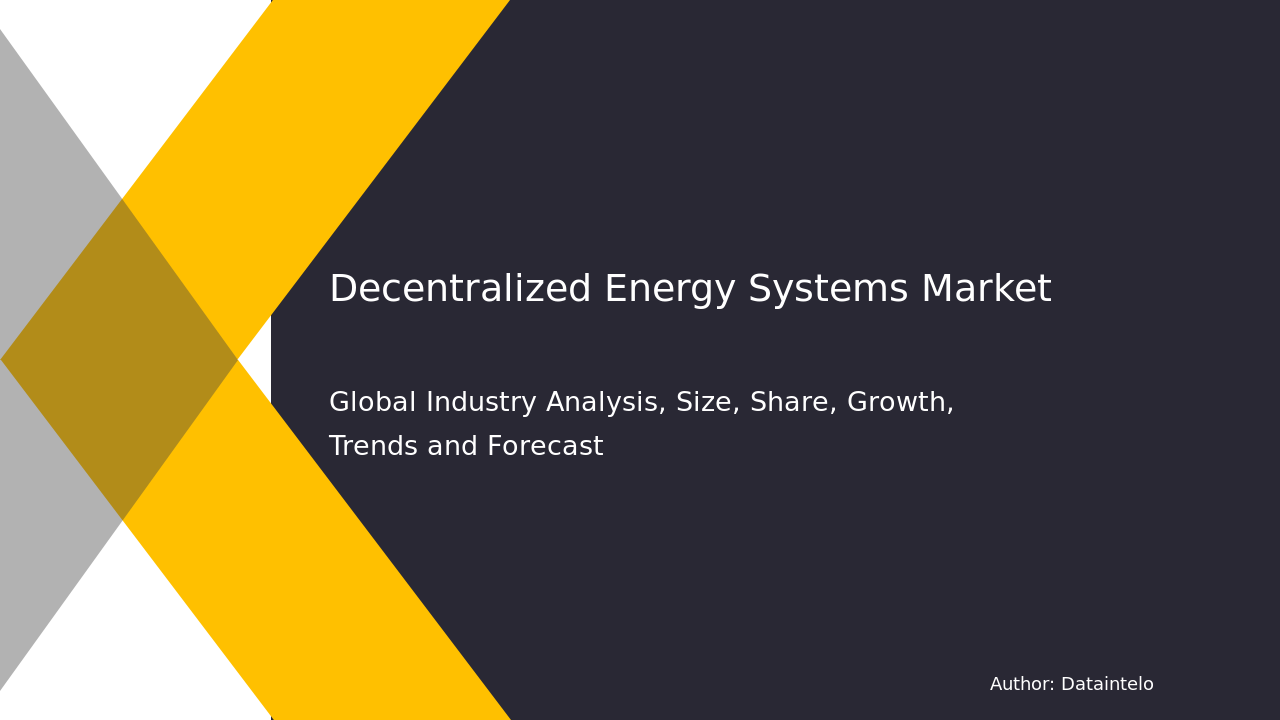 Decentralized Energy Systems Market Report | Global Forecast From 2025 To 2033
